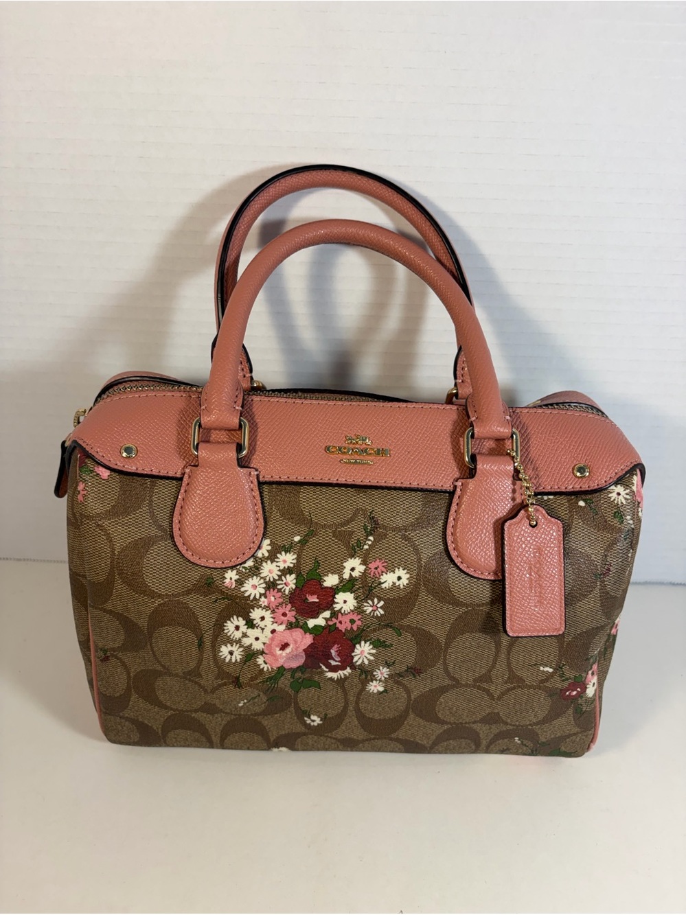 COACH Floral Mini Bennett Top Handle Bag Satchel PRE-LOVED RARE